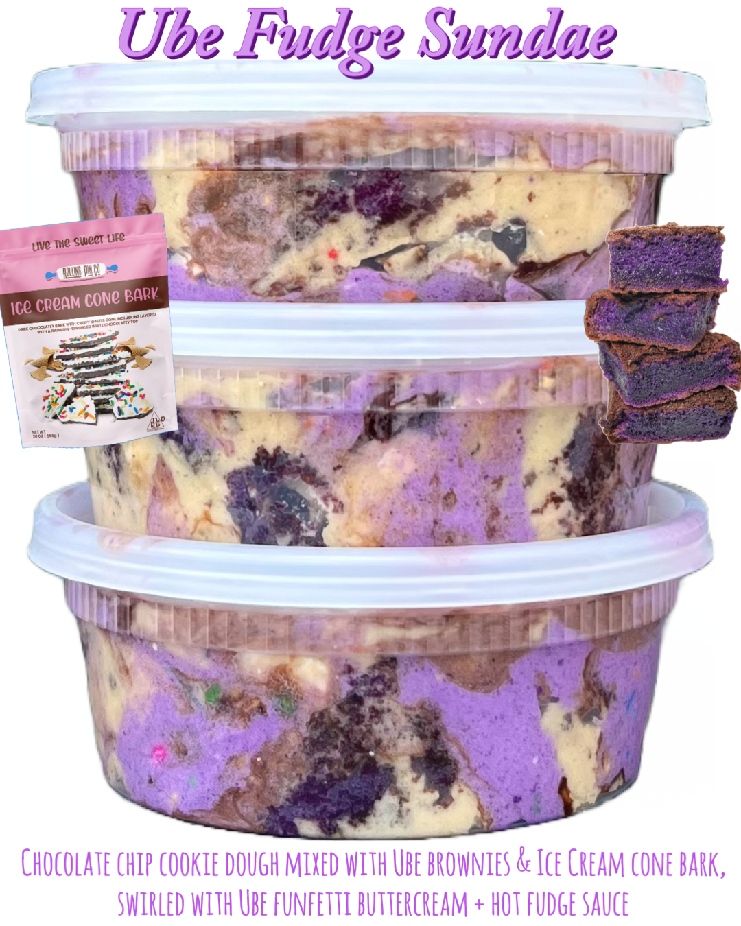 Ube Fudge Sundae