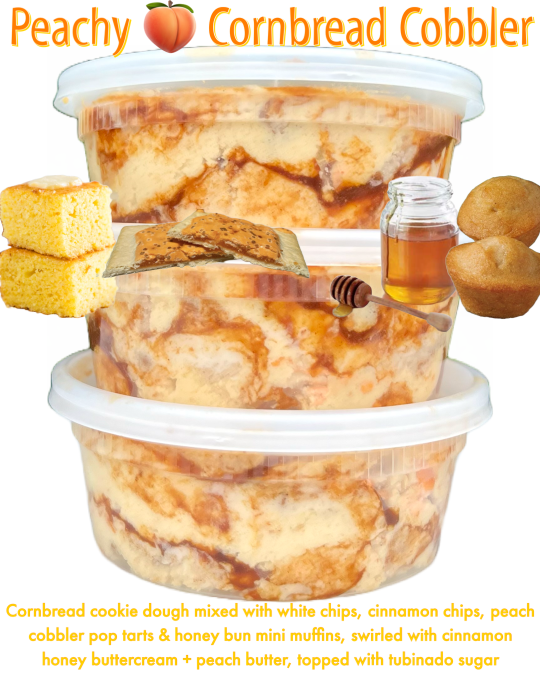 Peachy 🍑 Cornbread Cobbler