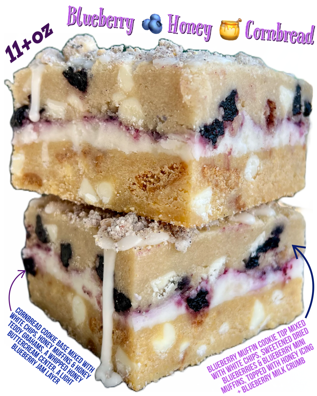 Blueberry 🫐 Honey 🍯 Cornbread