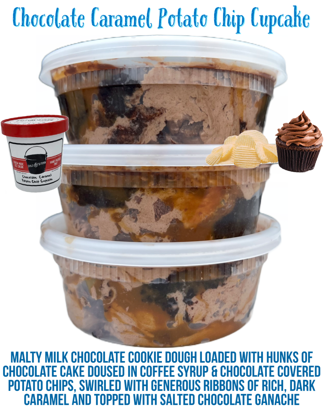 Chocolate Caramel Potato Chip Cupcake